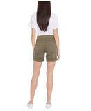NYDJ Womens Petite Drawstring Roll Cuff Lift Tuck Cargo Shorts Moss Green 16P