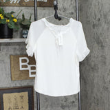 Ny Collection Womens Petite Chiffon Short Ruffled Sleeve Crepe Knit Top PCKU2470