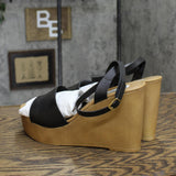 Steve Madden Women's Welsh Heeled Sandal WELS01S1 Black Leather 10M