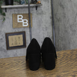 Marc Fisher Womens Suede Caitlin Pump Block Heel MFCAITLIN Black 9M