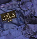 Alex Evenings Floral Applique Cap Sleeve Midi Dress Bright Royal Blue 10