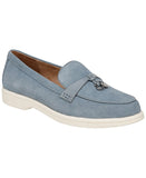 Giani Bernini Womens Lesleee Slip-On Memory Foam Loafers Light Blue Suede 6M