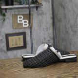 Franco Sarto Toba Mule Slip On Square Toe J8092S1 Black Woven 9M