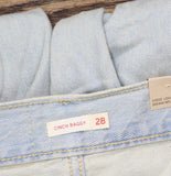 Levi's Baggy Jeans Button Fly High Rise Relaxed Straight Leg On Blast Blue 28X31