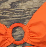 Lauren Ralph Lauren Womens Macrame-Ring Bikini Top Swim Persimmon Orange 6