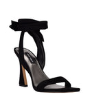 Nine West Womens Kelsie2 Heeled Sandal WNKELSIE2 Black Suede 9M