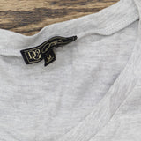 DG2 Womens Textured Sequined Kitty T-Shirt Tee 710395 Heather Gray M