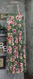 Jamie & Layla Womens Petite Floral-Print Empire Maxi Dress Green Multi PL