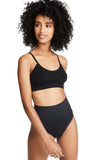 Yummie Womens Convertible Scoop Neck Bralette Bra YD5-011 Black S/M