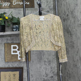 Stemay Womens Embellished Short Evening Pearl Evening Jacket Champagne Gold 14