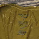 Nine West Womens Soft Spun Knit Sleeveless Shirt Top Green Brown S