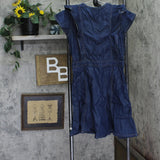 Calvin Klein Jeans Chambray Denim Shirt Dress Vintage Dark Wash Blue XL (16)