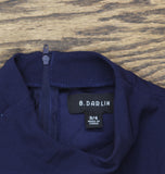 B. Darlin Juniors Short Sleeve Mockneck Mini Dress 45UAP84 Navy Blue 3/4