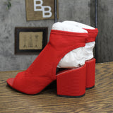 Katy Perry Womens Vintage Fabric Block Heels 1673d5573cc929 Red 6.5M
