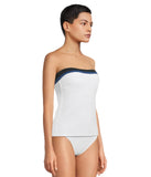 Tommy Bahama Island Cays Colorblock Bandini Swim Top Tankini White / Blue XL