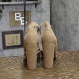 Sun + Stone Reeta Block Heel Platform Sandals 10008570800 Stone Gray Brown 10M