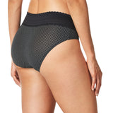 Warner's No Pinching No Problems Lace Panty Hipster Panties Black White Dot 3XL
