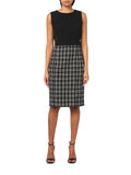 Kasper Womens Mixed Media Sheath Tweed Dress 10916485 Black Multi 12