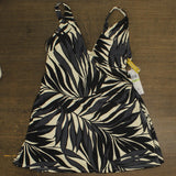 Anne Cole Swimsuit Plus Size Printed Surplice Swim Dress Black / White 18W