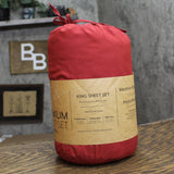 Home Collection 6-Piece Bed Sheet Microfiber Solid Set Burgundy Red King