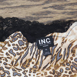 INC International Concepts Shortie Pajama Set 2-Piece Mixed Animal Brown XL