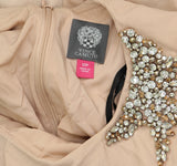 Vince Camuto Womens Petite Embellished Woven Capelet Gown Blush Pink 12P
