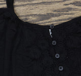 American Rag Juniors Crochet-Trim Cold-Shoulder Blouse Shirt Top Classic Black S