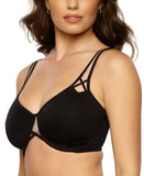 Paramour Cushioned Comfort Unlined Minimizer Underwire Bra Black / Almond 36B