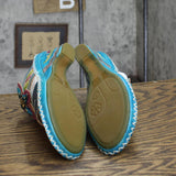 Elite by Conkys Womens Block Heel Elite Poppy Mules Turquoise Blue 7M
