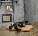 Universal Thread Womens Freya Two Band Slide Sandals 92244841 Black 9M