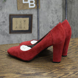 Victor Womens Vintage Suede Heels 167418a830179d Red 6M