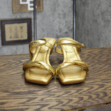 Franco Sarto Womens Belle Heels Sandals Shoes E5886S2 Gold Yellow 6M