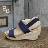 Lifestride Womens Delta Wedge Sandal G9467S1 Navy Blue 10M