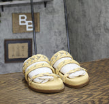 Arezzo Womens Mila Slip-On Flatform Sandals Natural Brown 7.5M