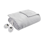 Serta Plush Electric Heated Blanket ST54-0127 84667711 Light Grey Queen