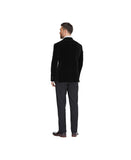 Gito Vitale Slim Fit Velvet Shawl Lapel Unhemmed Tuxedo Suit Set Black 46S / 40W