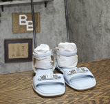 DKNY Womens Bacliff Ankle Strap Flats Celeste Blue 11M