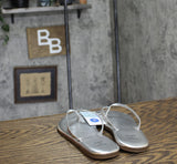Shade & Shore Womens Cali Thong Flip Flop Sandals Metallic Silver Gray 7M