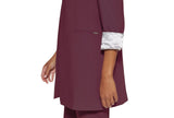 Calvin Klein Womens Roll Sleeve Open Front Blazer Jacket S27JL165 Aubergine 2
