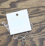 Periwinkle By Barlow Chain Bow Pendant Necklace Silver Gray / White 17" + 3"