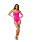 Anne Cole Womens Convertible High Waist Swim Bottom MYMB36001 Hibiscus Pink M