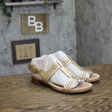 Naturalizer Nia Strappy Slingback Sandal Leather Block Heel Champagne Brown 5M