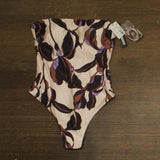 Steve Madden Womens Bandeau One Piece Swimsuit Chloette Orchid Pink Multi M