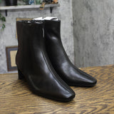 A New Day Tigris Boots Faux Leather Block Heel Zip Ankle Booties Black 7.5W