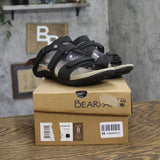 Bearpaw Acacia Microsuede Open Toe Strappy Slide Sandals 91373686 Black 8M