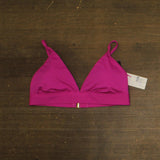 Lauren Ralph Lauren Club Solids Triangle V-Neck Bikini Top Swim Freesia Pink 10