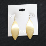 Mixit Womens Hypoallergenic Dangly Leaf Petal Brushed Earrings Gold Yellow 2.25"