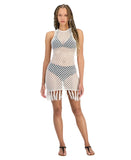 Miken Juniors Mesh Fringe-Hem Tank Cover Up ID012 Ivory Off White M