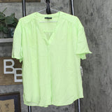 Alfani Womens Shirred V Neck Dolman Sleeve Blouse Top Melon Sky Green XL