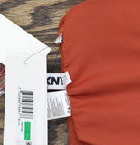 DKNY Shirred U-Wire Bandeau Bikini Top DIMTS403 Sunset Brown Orange L